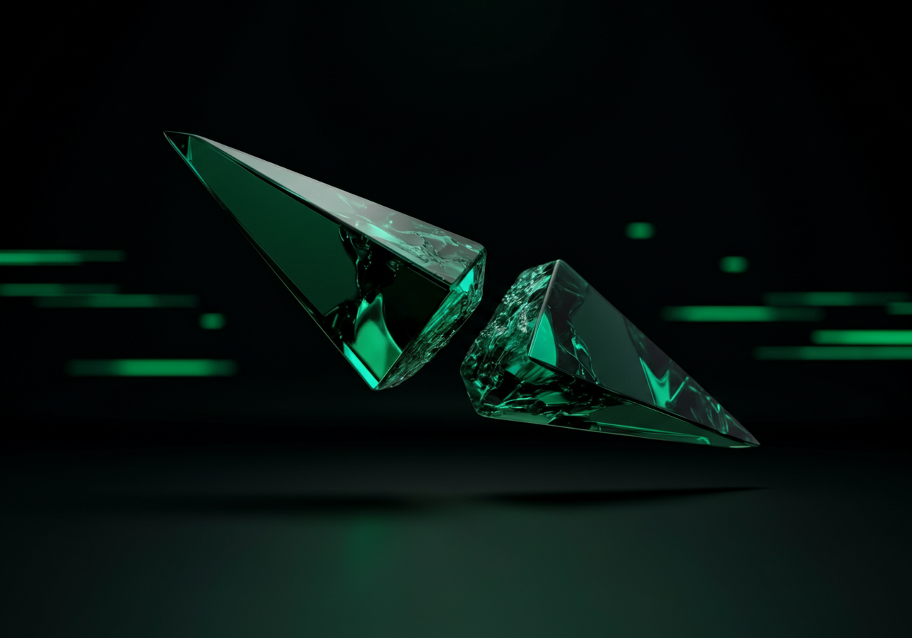 Two prisms locking together